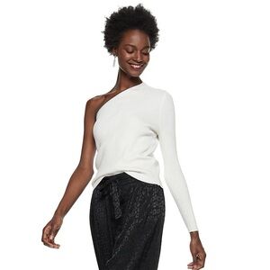 Nine West White Off-the-Shoulder Sweater